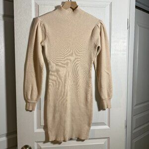 EUC - Aanrabess - Ribbed Cream Sweater Dress - Size Small